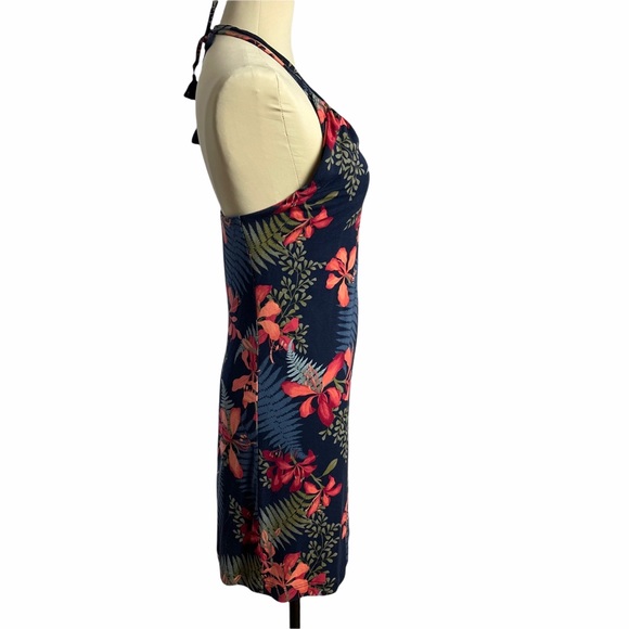Tommy Bahama Halter Dress, Multicolor Tropical Print, Spaghetti Straps, XS - Picture 5 of 7